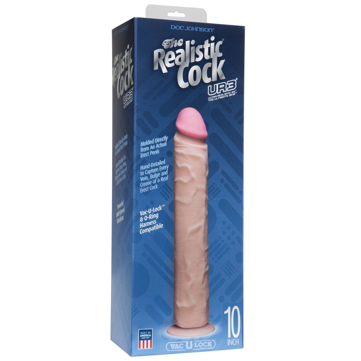 Фаллоимитатор с вибрацией Doc Johnson The Realistic® Cock Vibrating 8”, телесный 1156-02-BX - Doc Johnson - Реалистичные вибраторы - Купить