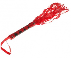 Красно-черная плеть с ромбами на ручке - 42 см.