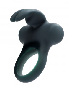 Чёрное эрекционное перезаряжаемое виброкольцо VeDO Frisky Bunny