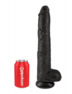 Чёрный фаллоимитатор гигант Pipedream King Cock с мошонкой - 37,5 см