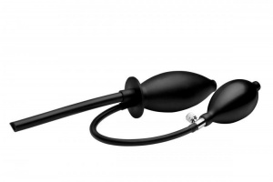 Черная анальная пробка с расширением Isabella Sinclaire Inflatable Enema Plug - 11,4 см.