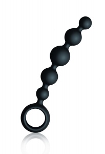 Малая чёрная анальная цепочка Joyballs Anal Wave - 17,5 см.