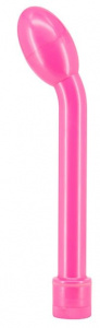 Розовый изогнутый вибромассажер G POWER - 18,5 см.