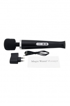 Чёрный беспроводной массажер Magic Wand с 10 режимами