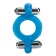 Голубое эрекционное кольцо с 2 виброэлементами Double Dolphin