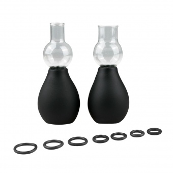 Черные вакуумные стимуляторы для сосков Nipple Pump Set