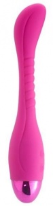 Розовый вибратор INDULGENCE Slender G Vibe - 21 см.