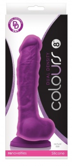 Фиолетовый фаллоимитатор с двойным слоем Dual Density 8" - 22,9 см.