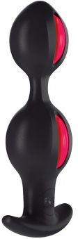 Чёрно-малиновые анальные шарики B Balls Duo - 12,5 см.