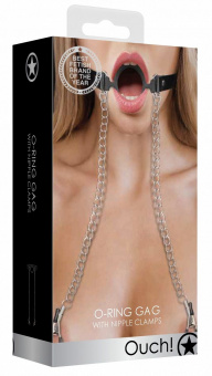  -     O-Ring Gag With Nipple Clamps