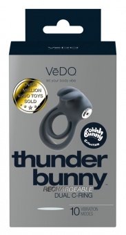 Черное эрекционное кольцо VeDO Thunder Bunny