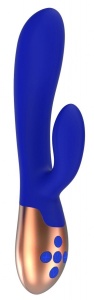 Синий вибратор Exquisite с подогревом - 20,5 см.