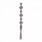 Серебристая металлическая анальная цепочка Anal Stick Large - 30 см.