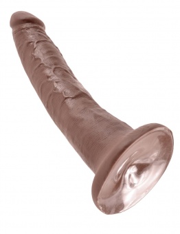 Коричневый фаллоимитатор с присоской 7" Cock - 17,8 см.