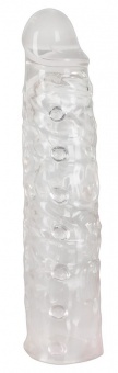 Прозрачная насадка-удлинитель с выпуклостями - 22 см.