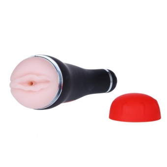Мастурбатор-вагина с вибрацией в тубе на присоске