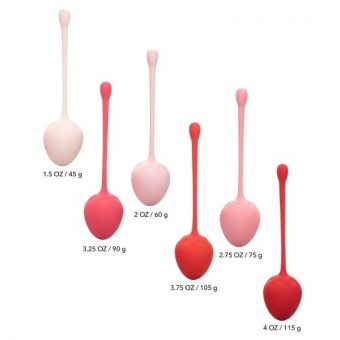 Набор из 6 вагинальных шариков-клубничек Kegel Training Set Strawberry
