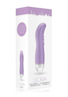 Фиолетовый вибратор Liora с изогнутой головкой - 15,1 см.