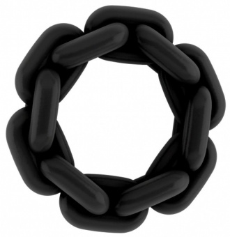 Чёрное эрекционное кольцо SONO №6